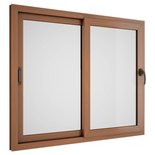 5 Unidades de Ventanas de PVC Termopanel color cafe madera Temuco 42m²